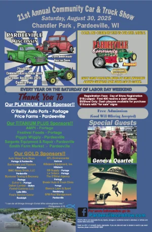 21th Annual Pardeeville Community Car & Truck Show Poster